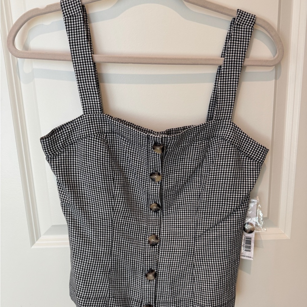Black and White Checkered Women's Top